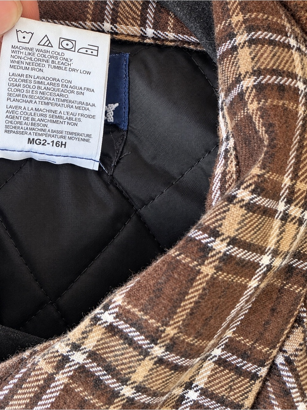 Wrangler Brown Plaid Quilted Lined Western Shirt Jacket Men’s XL Pearl Snap - Picture 4 of 5